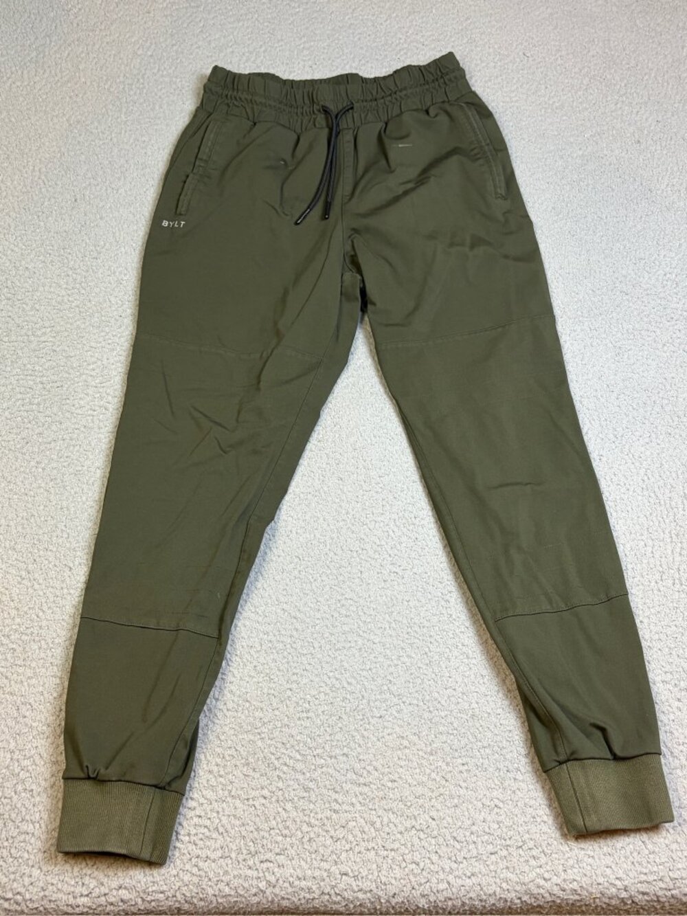 BYLT Joggers Mens Size Medium Green Drawstring Workout Gym Leisure